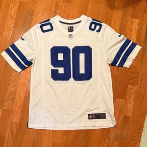 Nike White and Blue Sports Jersey